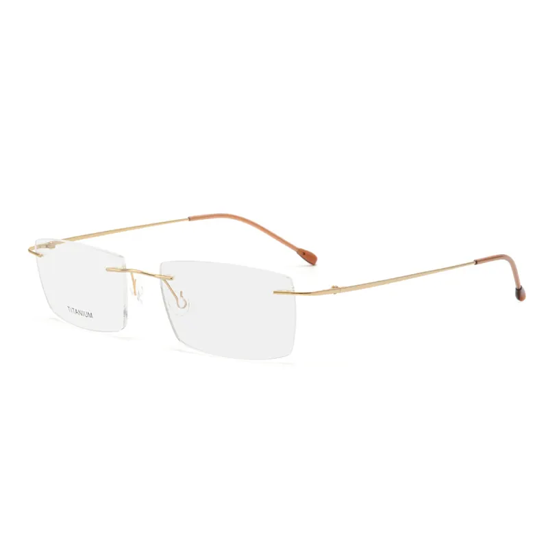 Rimless Titanium Minimalist Square Optical Frames – Ready Stock – Private Label – DPTT3006