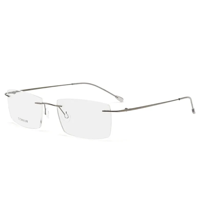 Rimless Titanium Minimalist Square Optical Frames – Ready Stock – Private Label – DPTT3006