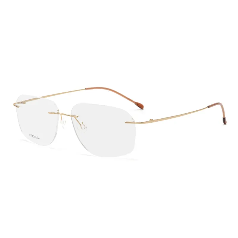 Rimless Minimalist Square Titanium Eyeglass Frames – Low MOQ – Private Label – DPTT3007