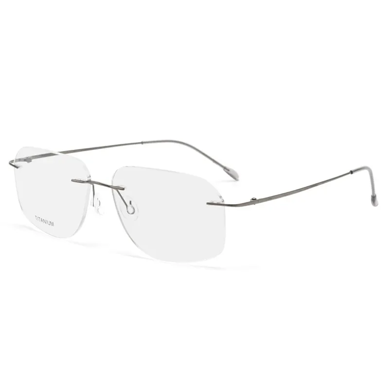 Rimless Minimalist Square Titanium Eyeglass Frames – Low MOQ – Private Label – DPTT3007