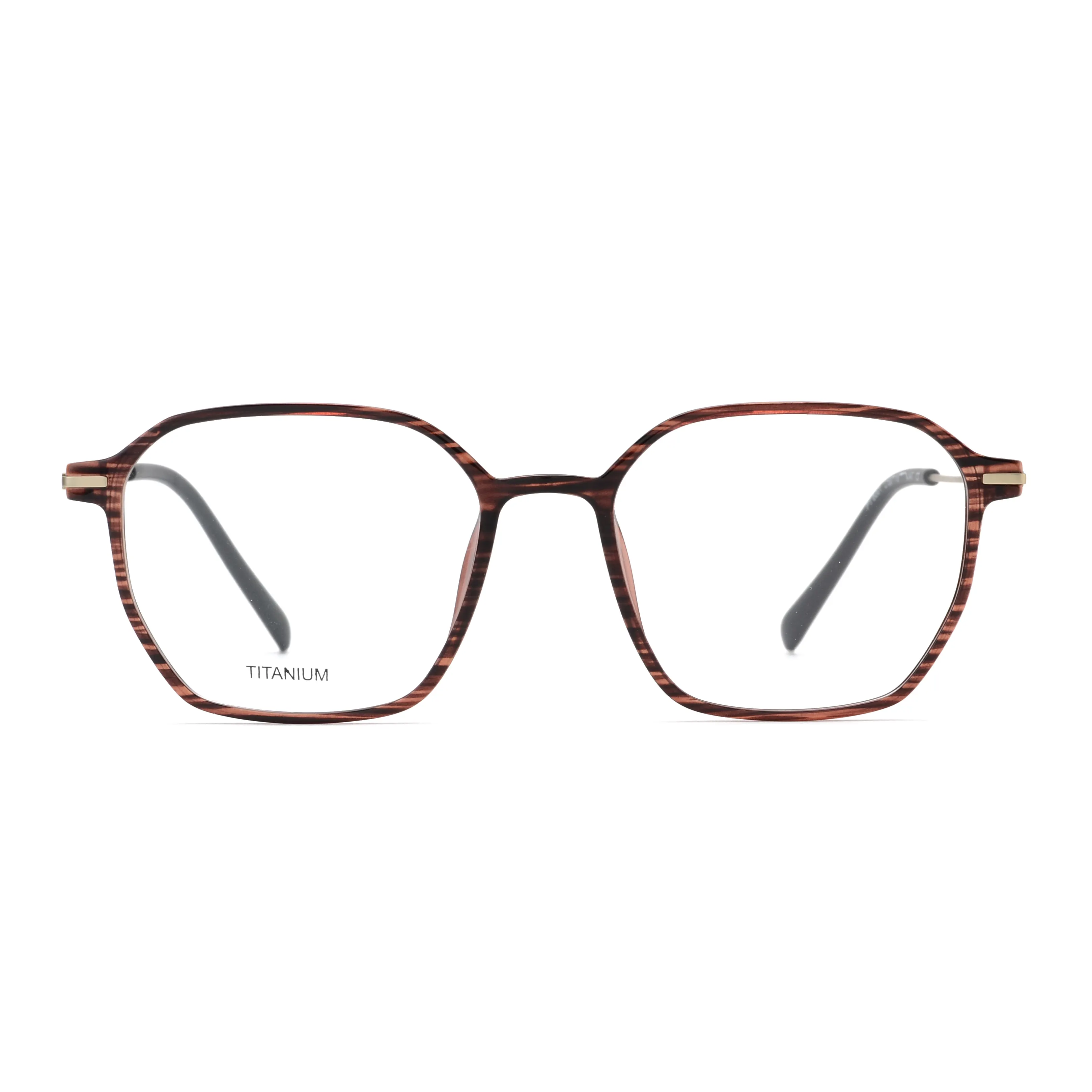 Soft-Square Combination Optical Frame with Slim Metal Temples – PT6001