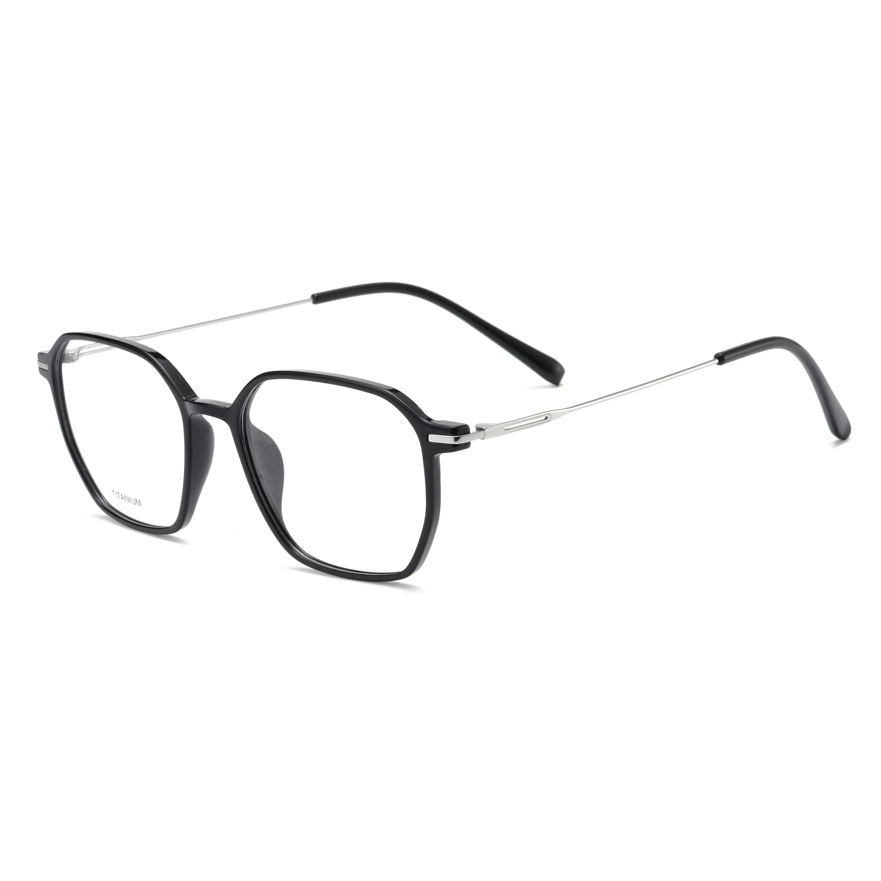 Soft-Square Combination Optical Frame with Slim Metal Temples – PT6001