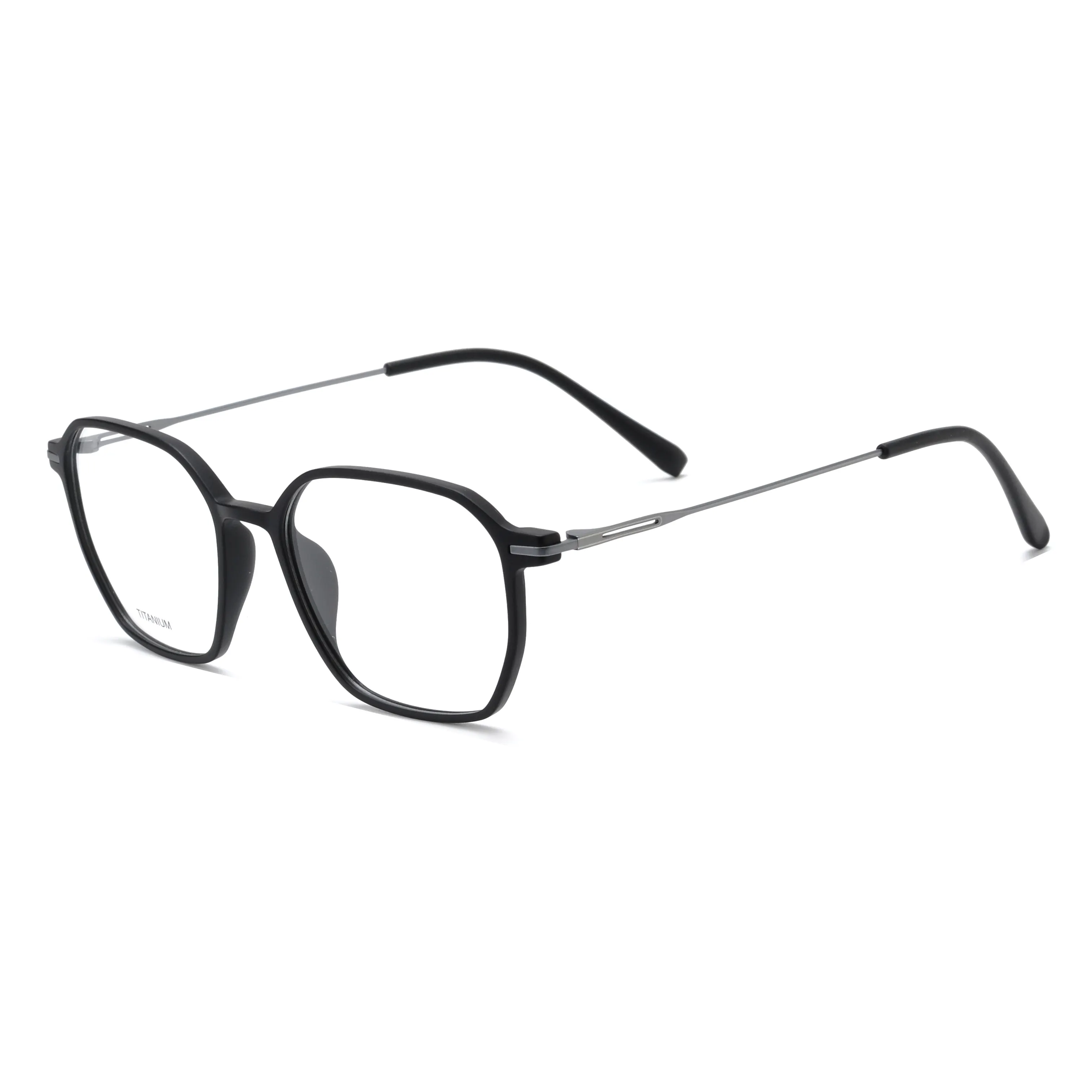 Soft-Square Combination Optical Frame with Slim Metal Temples – PT6001