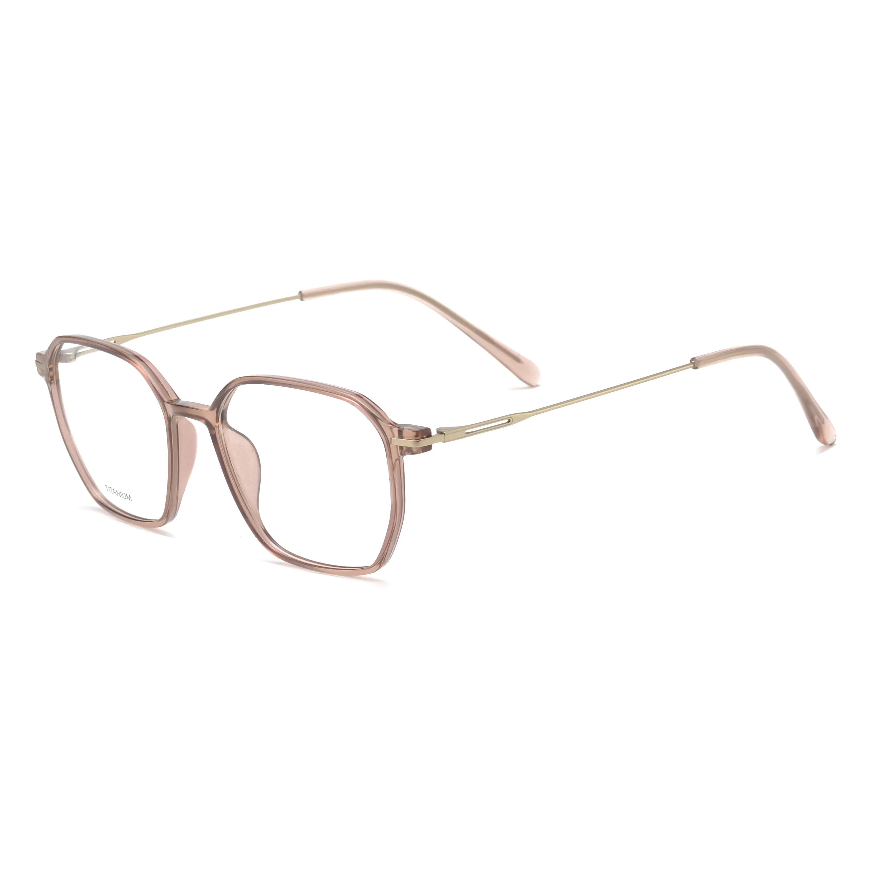 Soft-Square Combination Optical Frame with Slim Metal Temples – PT6001