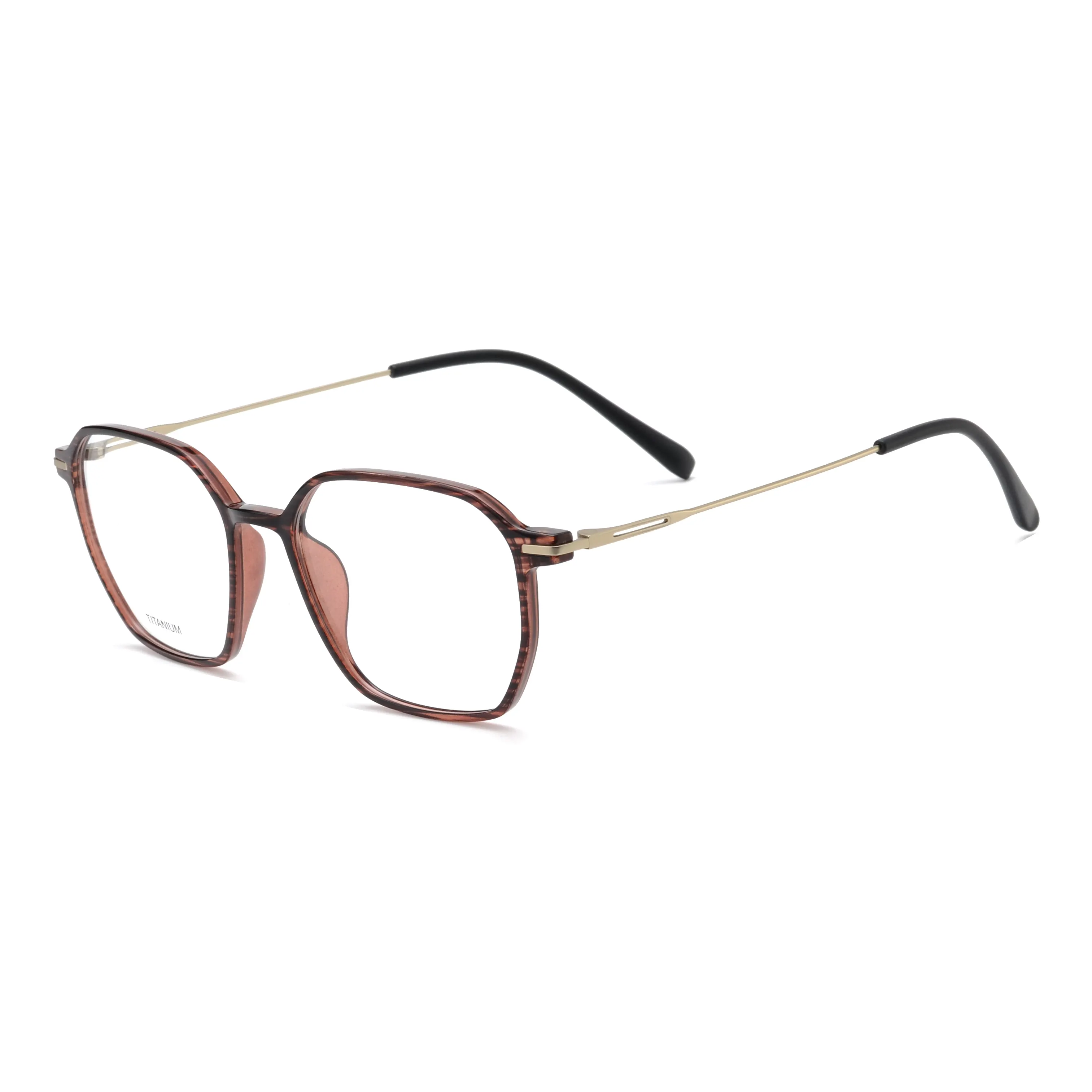 Soft-Square Combination Optical Frame with Slim Metal Temples – PT6001