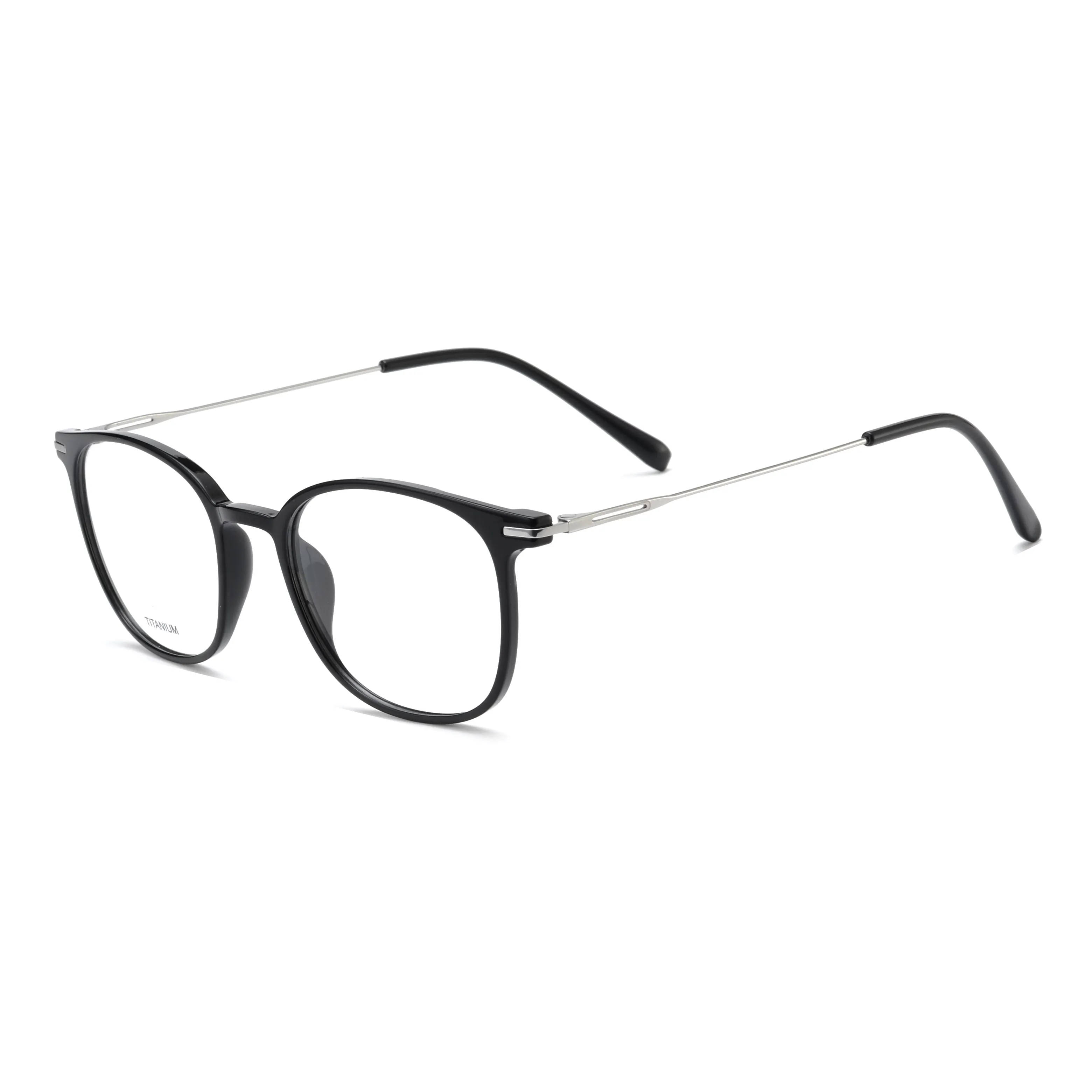Modern Panto-Square Eyeglasses with Fine Metal Arms – PT6002