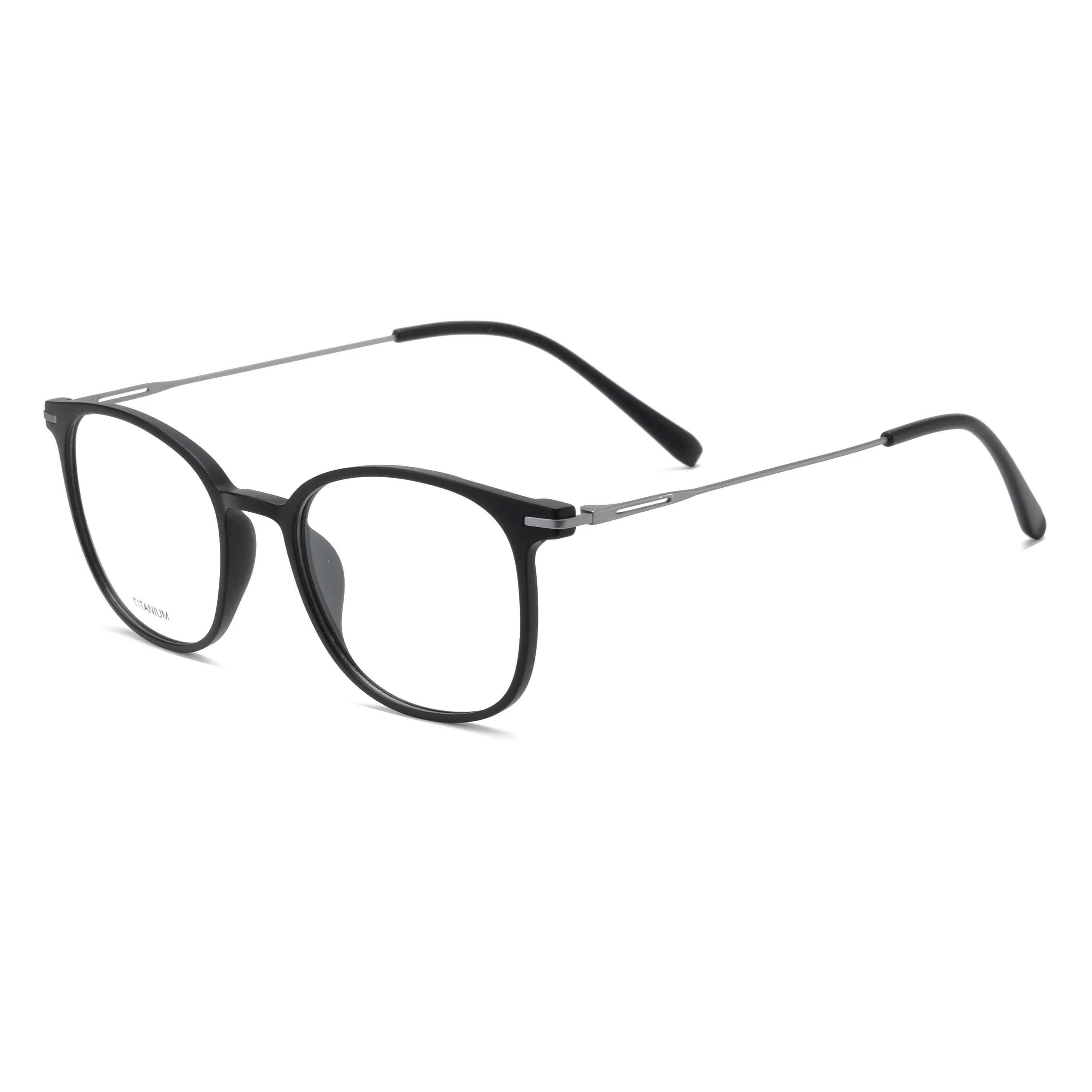 Modern Panto-Square Eyeglasses with Fine Metal Arms – PT6002