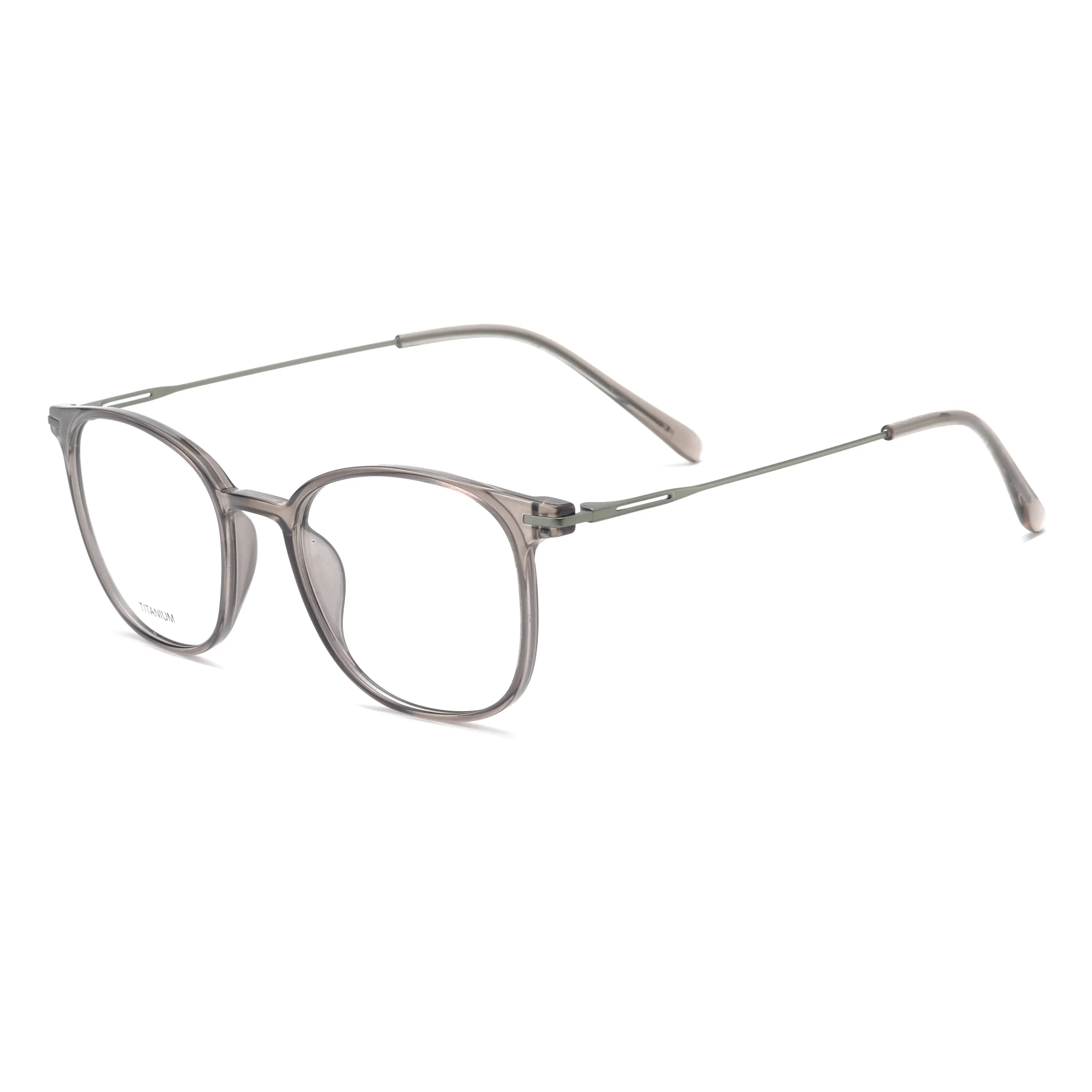 Modern Panto-Square Eyeglasses with Fine Metal Arms – PT6002